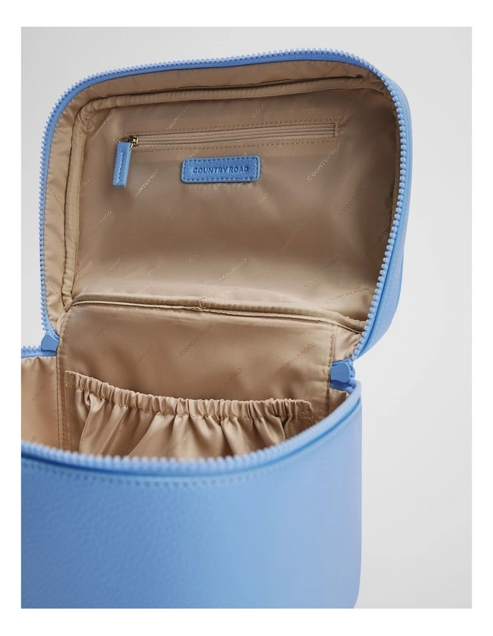 Branded Detail Cosmetic Bag in Arctic Blue image 3