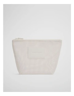 Mesh Tri Cosmetic Case in White