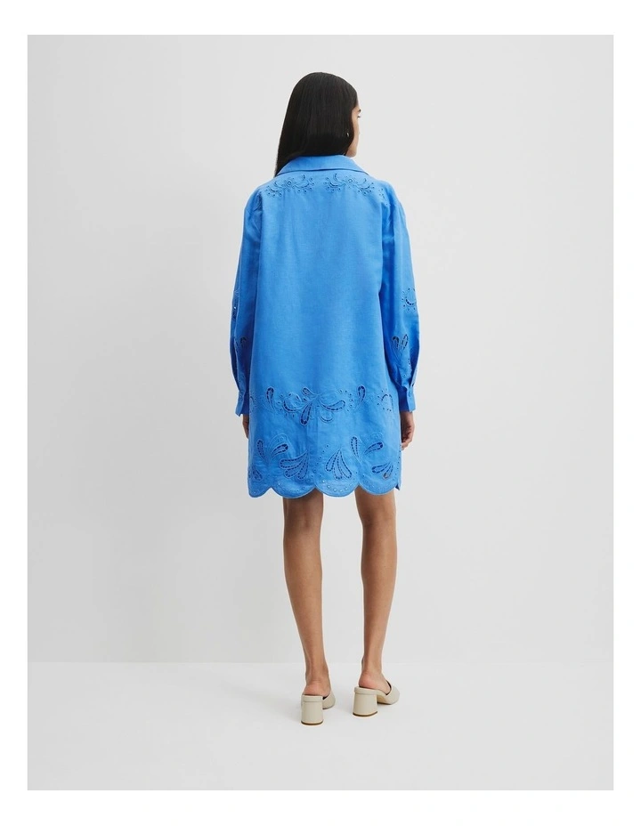 Broderie Mini Dress in Arctic Blue image 4
