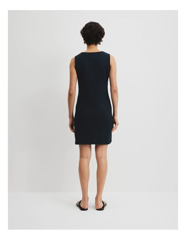 Organically Grown Cotton Crochet Knit Mini Dress in Navy image 4