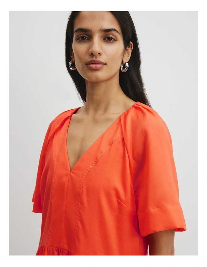Tiered Mini Dress in Tangerine image 2