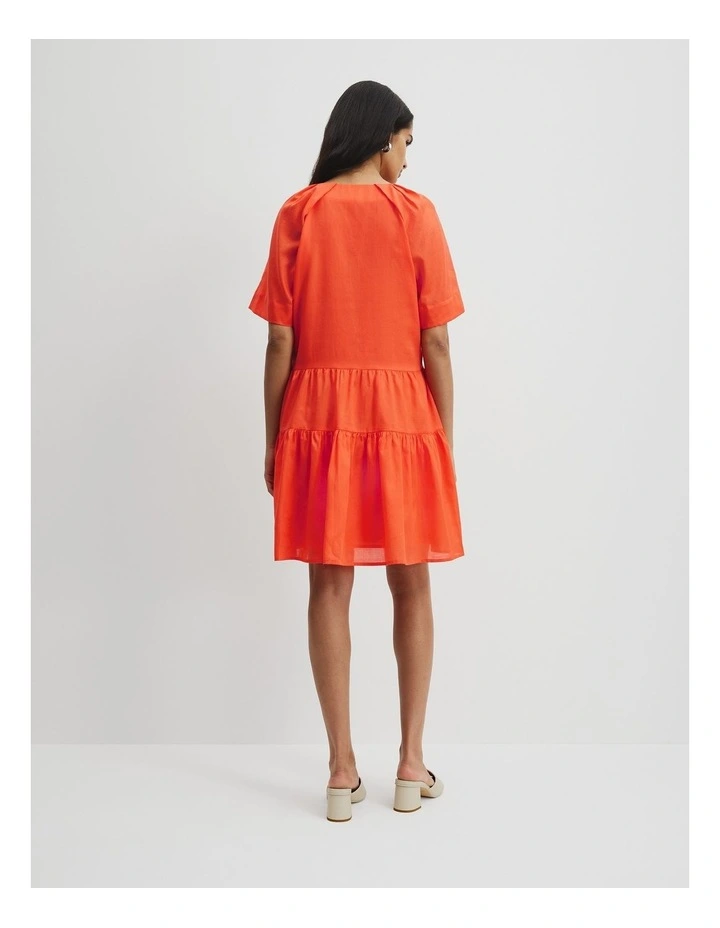 Tiered Mini Dress in Tangerine image 4