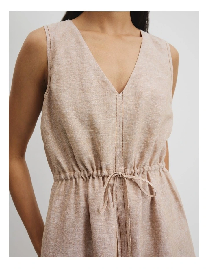 Linen Midi Dress in Chai image 3