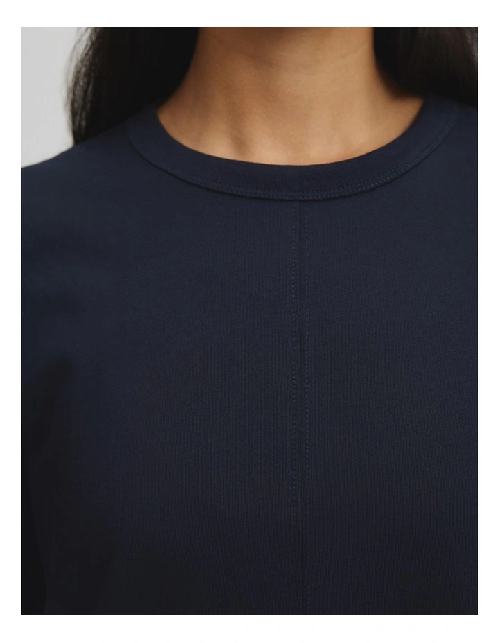 Australian Cotton T-Shirt Dress in Navy image 2
