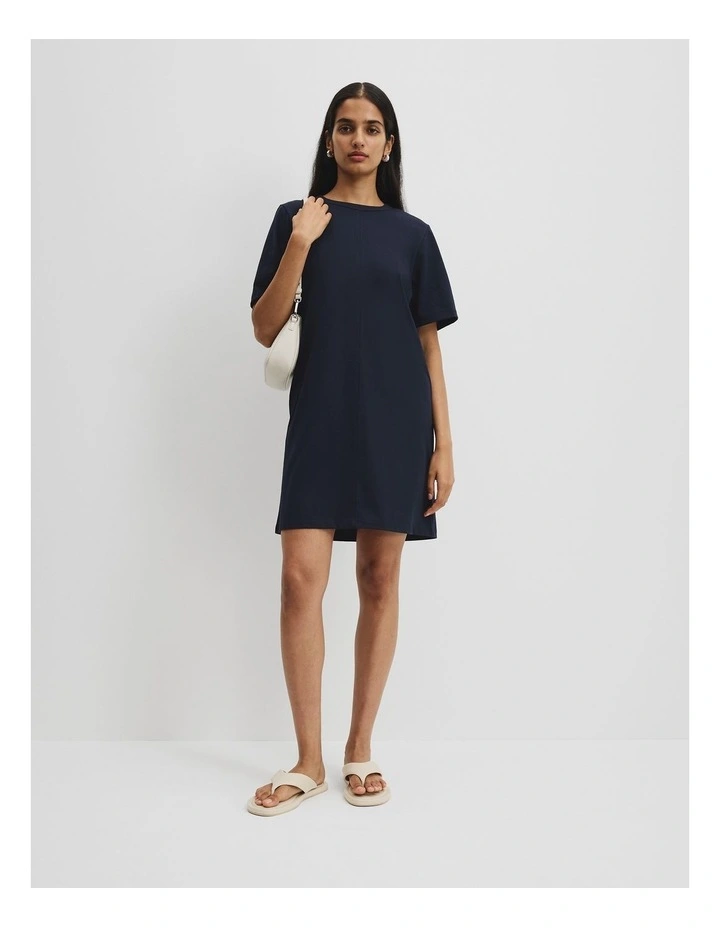 Australian Cotton T-Shirt Dress in Navy image 3