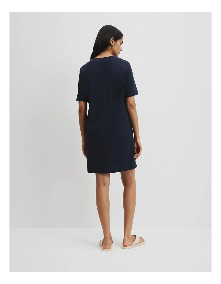 Australian Cotton T-Shirt Dress in Navy image 4