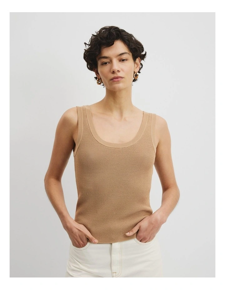 Waffle Knit Tank in Chai image 1