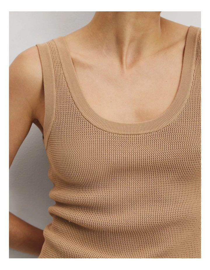 Waffle Knit Tank in Chai image 3