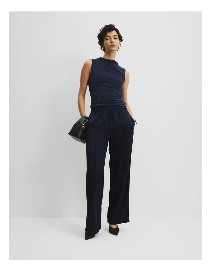 Satin Pull-on Pant in Navy image 1