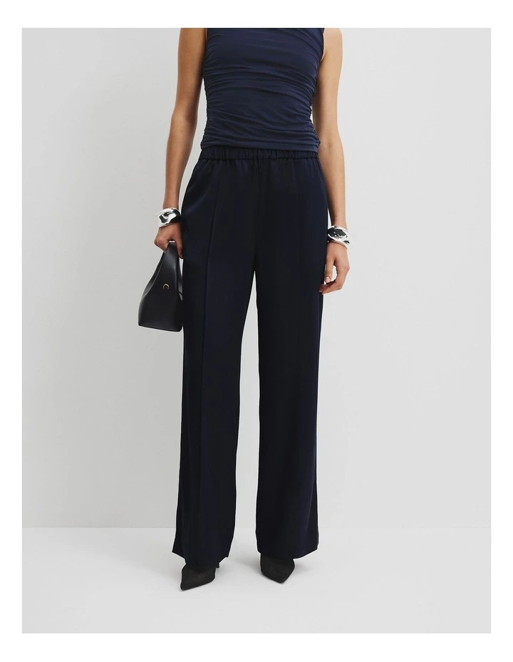 Satin Pull-on Pant in Navy image 2