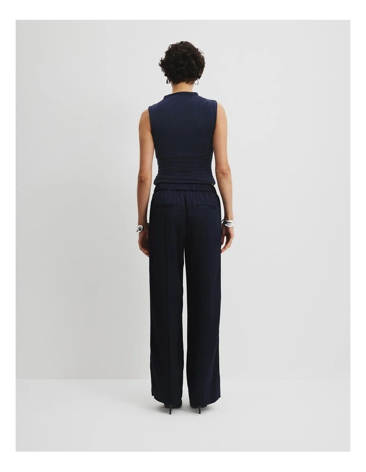 Satin Pull-on Pant in Navy image 4