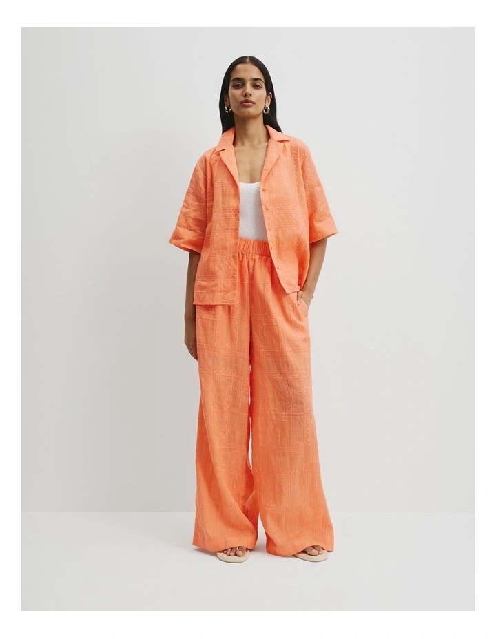 Embroidered Pant in Melon image 1
