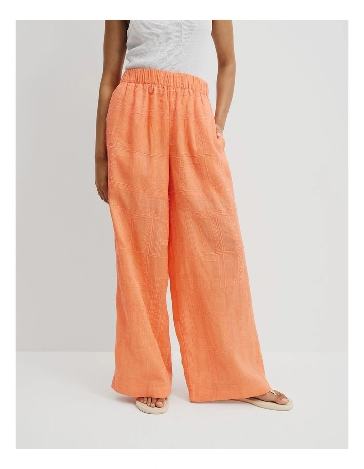 Embroidered Pant in Melon image 2