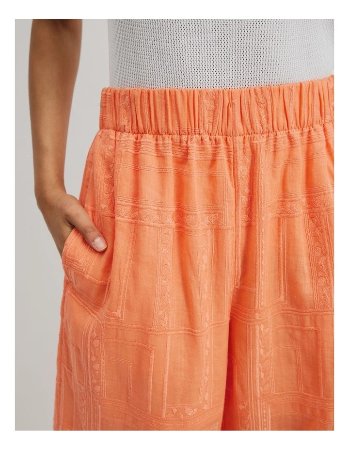Embroidered Pant in Melon image 3