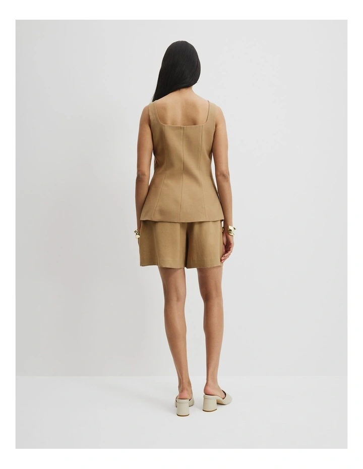 Button Detail Vest Top in Chai image 4