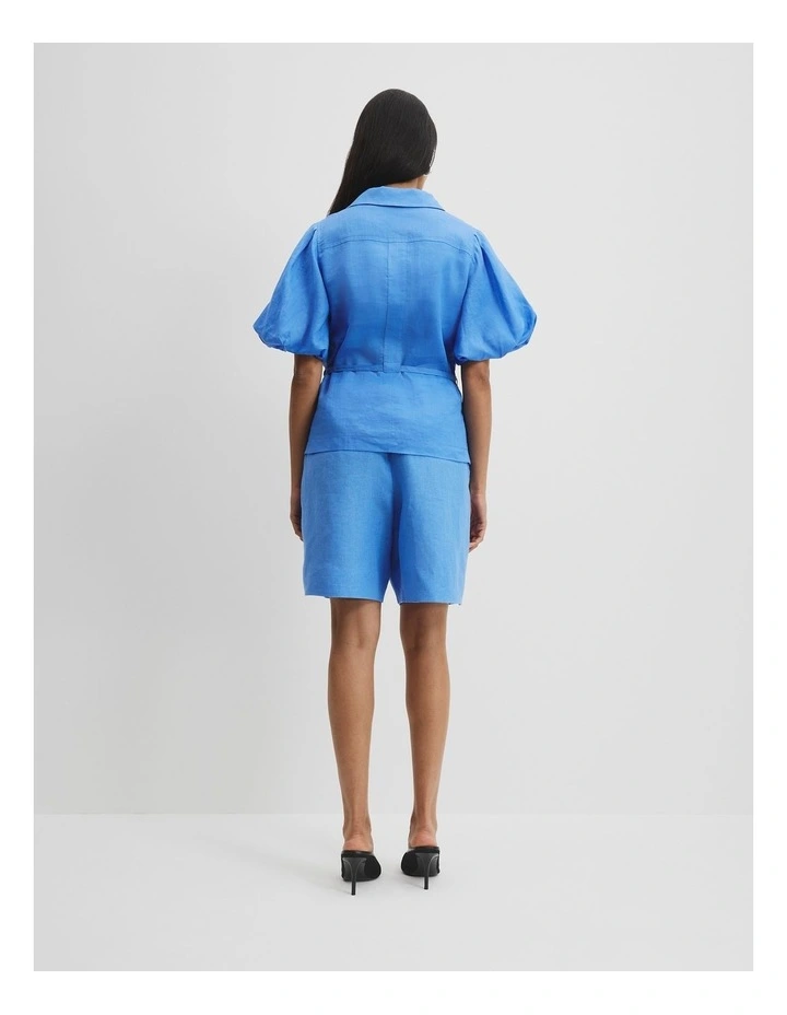 Wrap Ramie Blouse in Arctic Blue image 4