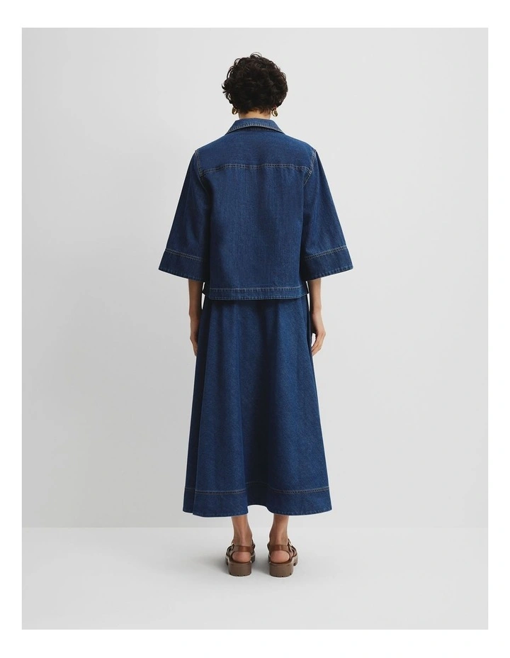 Chambray Short Sleeve Popover in Washed Indigo image 4