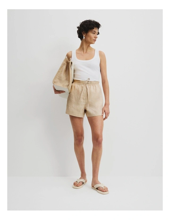 Linen Relaxed Short in Chai image 1