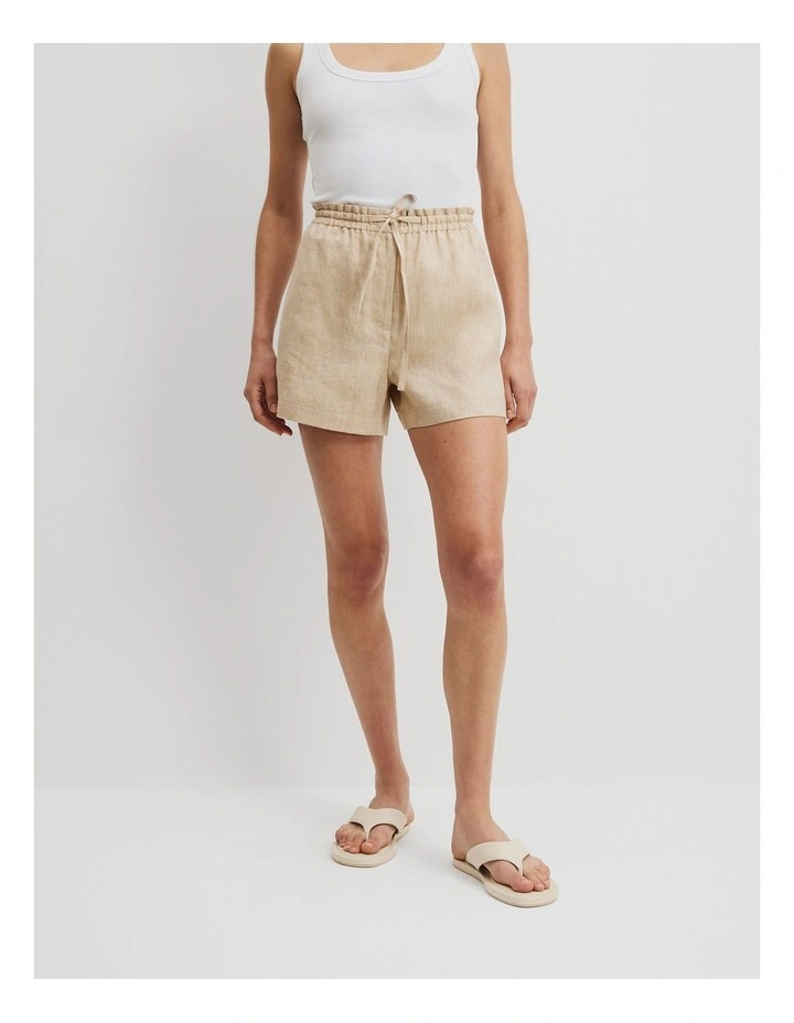 Linen Relaxed Short in Chai image 2