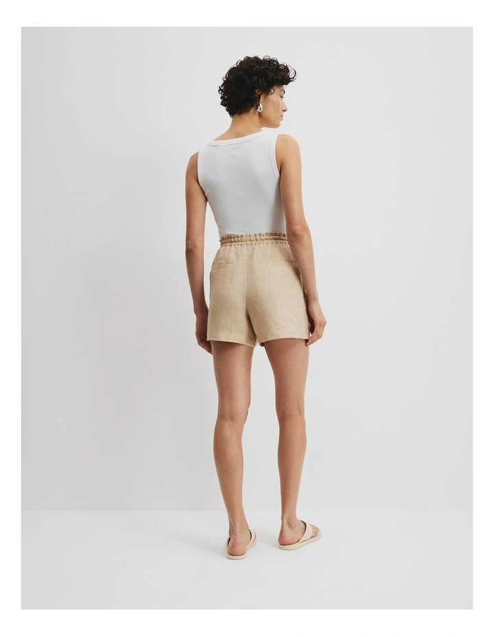 Linen Relaxed Short in Chai image 4