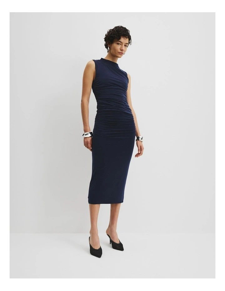 Cupro Jersey Skirt in Navy image 1