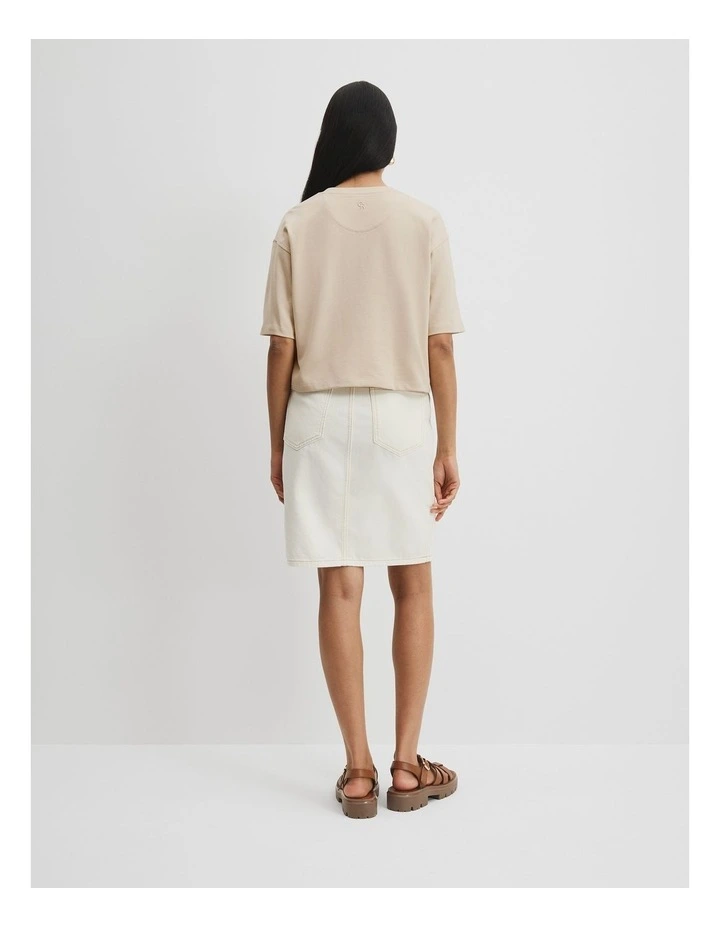 Australian Cotton Cropped T-Shirt in Sand image 4