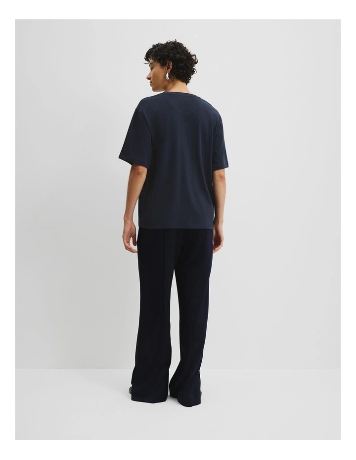 Australian Cotton Short Sleeve Relaxed T-Shirt in Navy image 4
