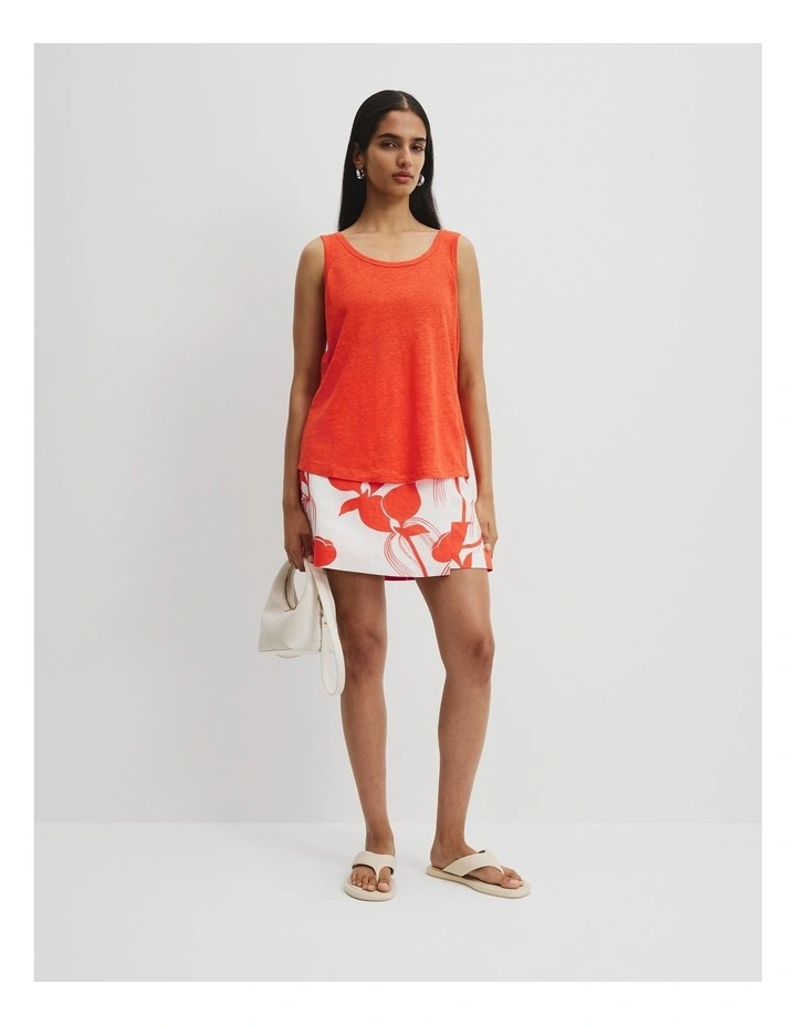 Linen Jersey Tank in Tangerine image 3