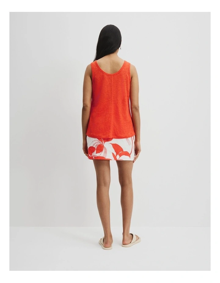 Linen Jersey Tank in Tangerine image 4