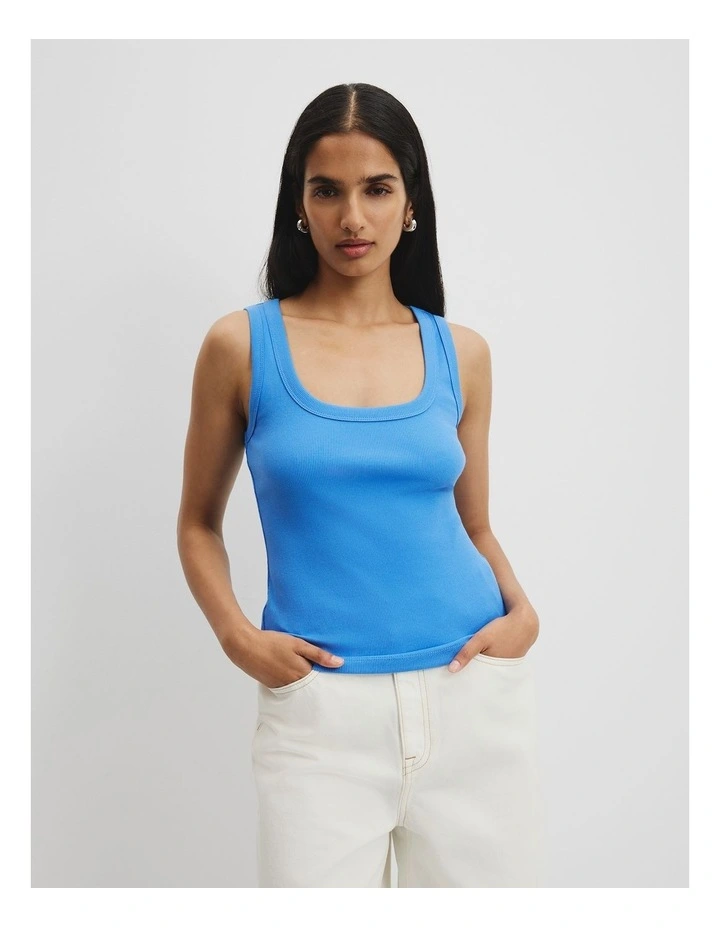 Scoop Rib Tank in Arctic Blue image 1