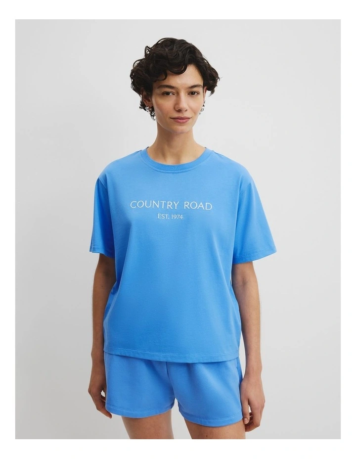 Australian Cotton CR Est. 1974 T-Shirt in Arctic Blue image 1