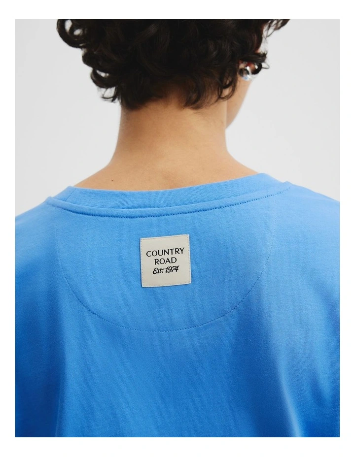 Australian Cotton CR Est. 1974 T-Shirt in Arctic Blue image 2