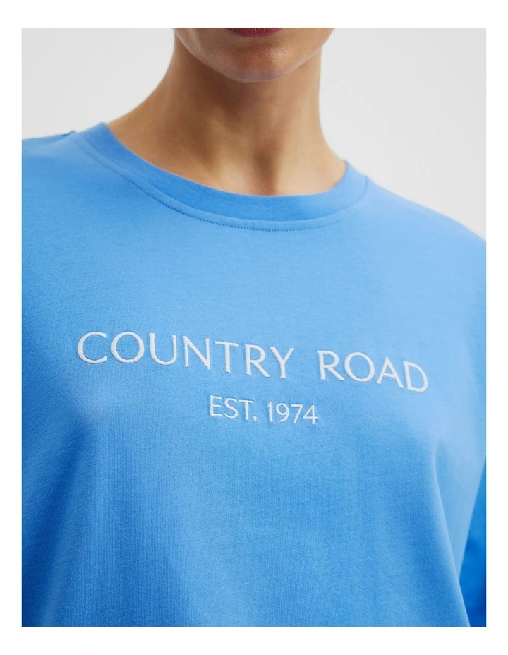 Australian Cotton CR Est. 1974 T-Shirt in Arctic Blue image 3