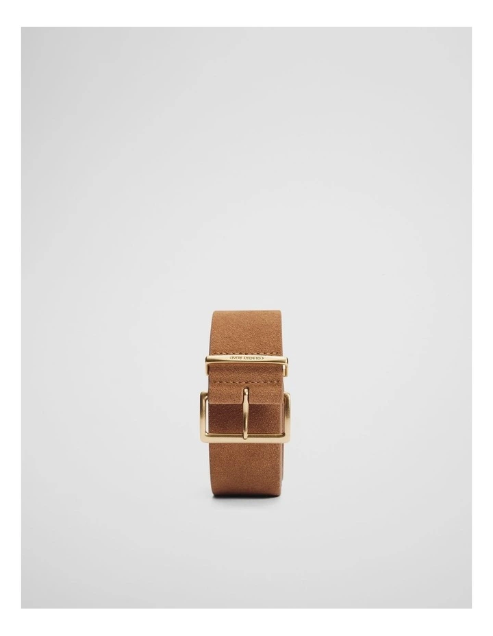 Mid Suede Belt in Camel image 1