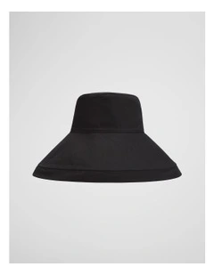 Wide Brim Bucket Hat in Black