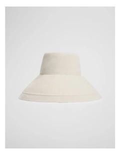 Wide Brim Bucket Hat in Natural