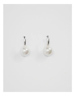 Sleeper Pearl Drop Earring in Silver