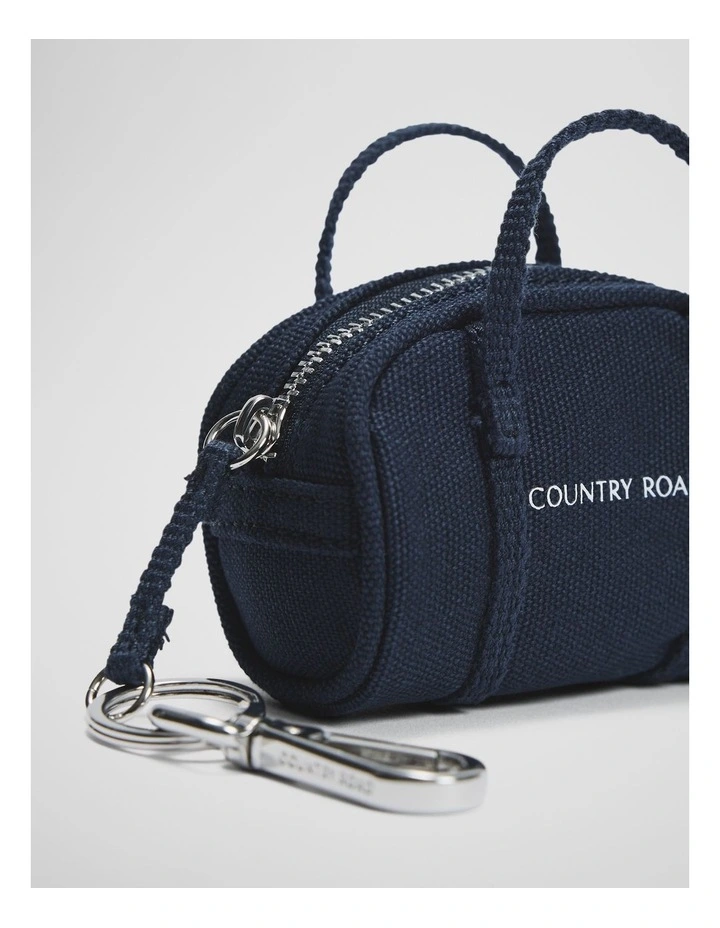 Australian Cotton Tote Keyring in Navy image 2