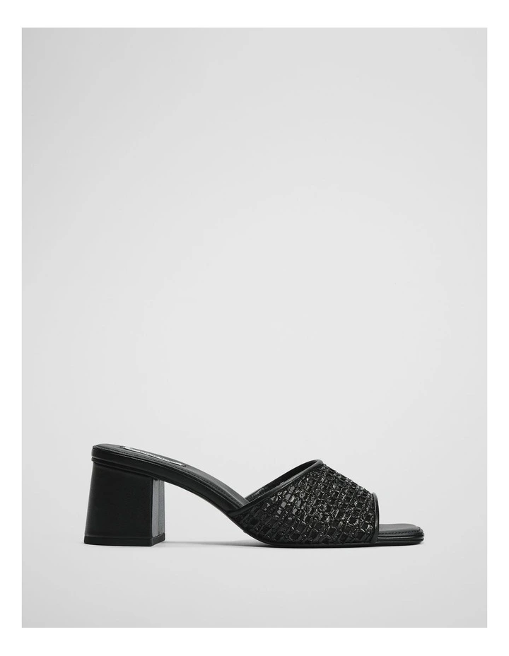 Esther Woven Mid Heel in Black image 1