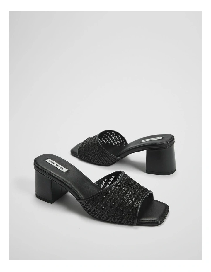 Esther Woven Mid Heel in Black image 3