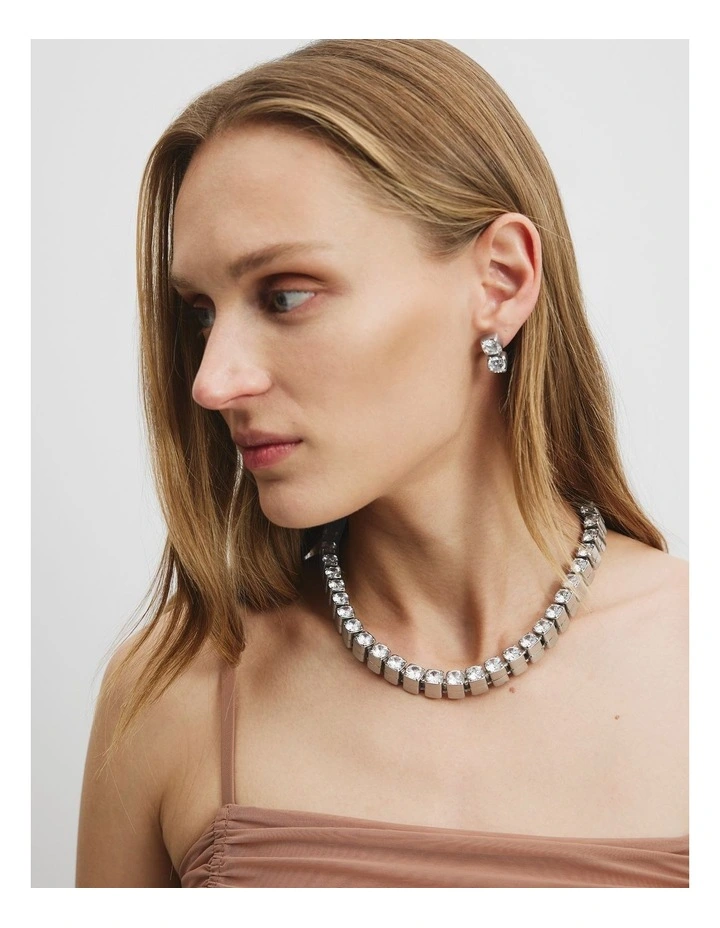 Crystal Necklace in Silver image 2