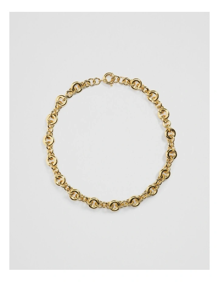Round Chain Necklace in Gold image 1