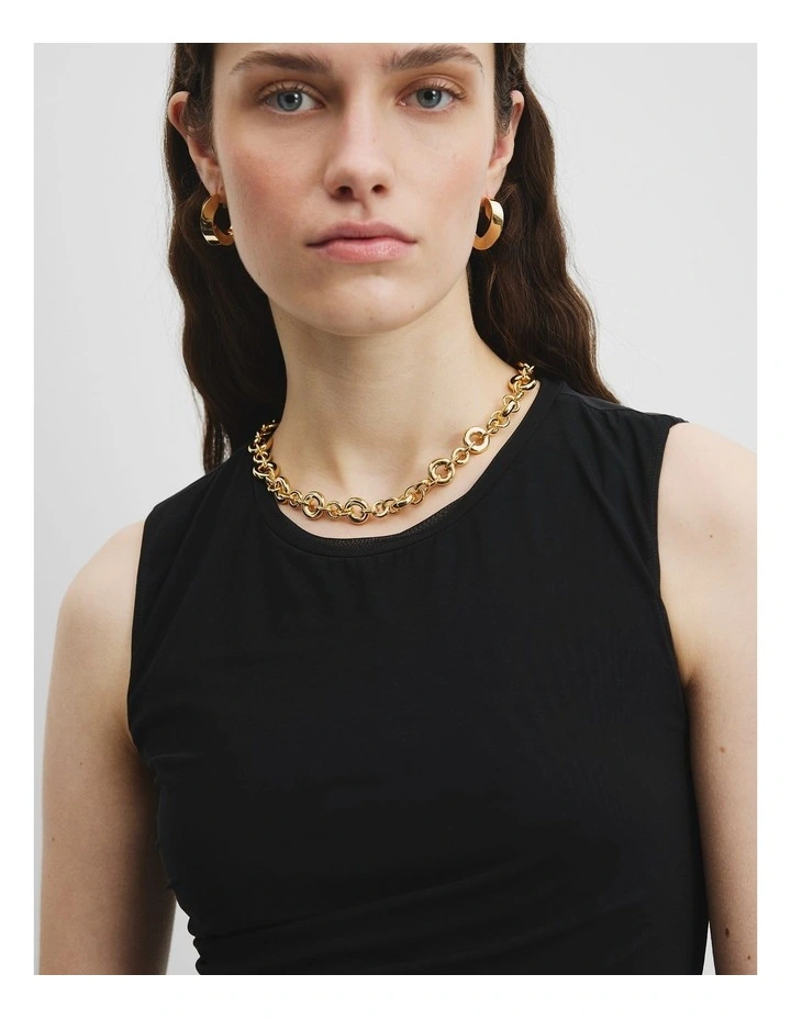 Round Chain Necklace in Gold image 2