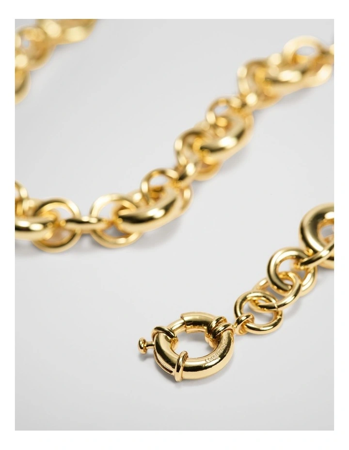 Round Chain Necklace in Gold image 3