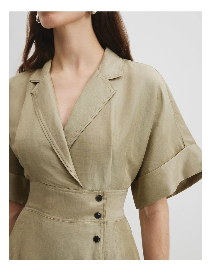 Wrap Front Midi Dress in Artichoke image 2