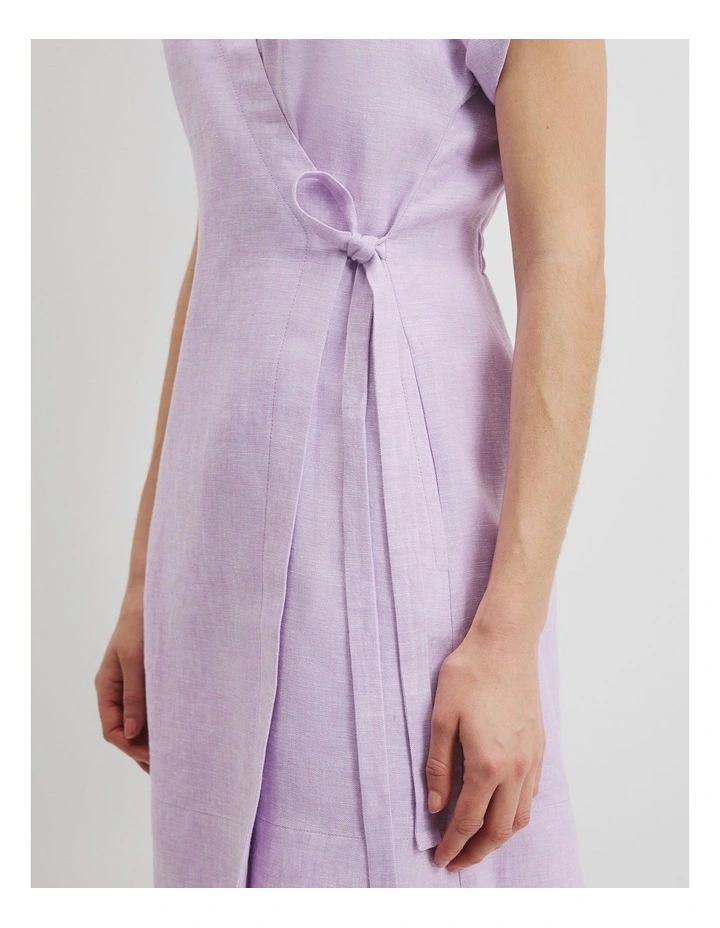 Linen Wrap Dress in Wisteria image 4
