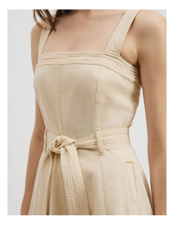Denim Midi Dress in Shell image 2