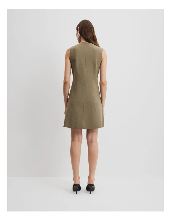 Compact Button Dress in Artichoke image 4