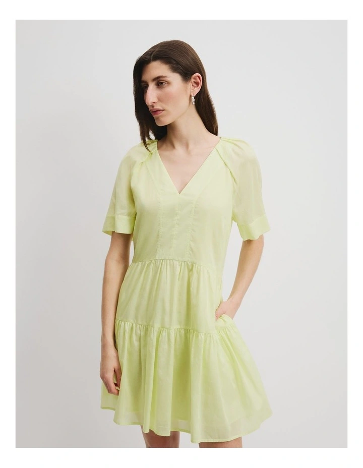 Tiered Mini Dress in Apple image 1
