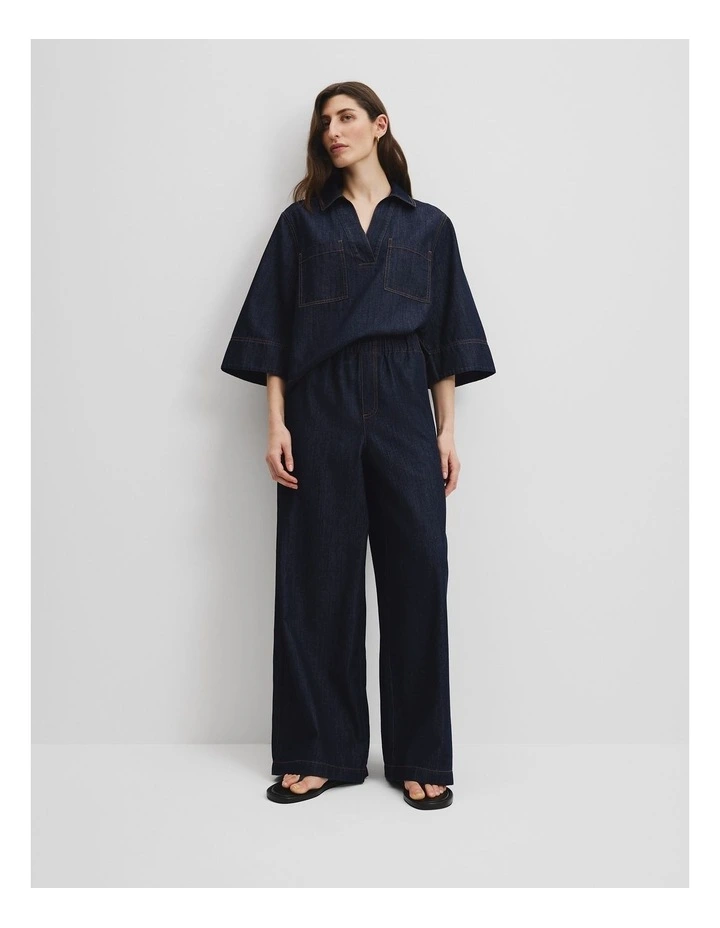 Chambray Pant in Dark Indigo image 1